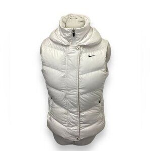 Nike Athletic Department Women’s Full Zip Down Puffer Vest VTG Y2K White M